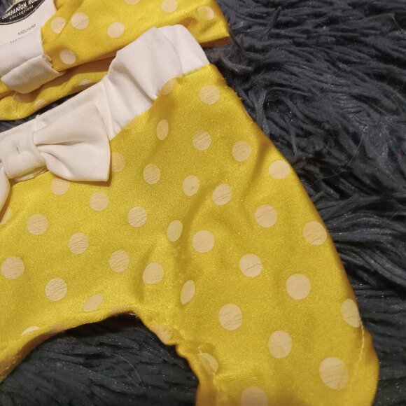 NWOT Vintage Dog Yellow Polka Dot Boy Short Bikini - Picture 3 of 3